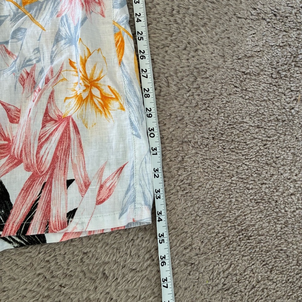 C&C California Wide Leg 100% Linen Pants Floral Design Women’s Size Small - Picture 8 of 10